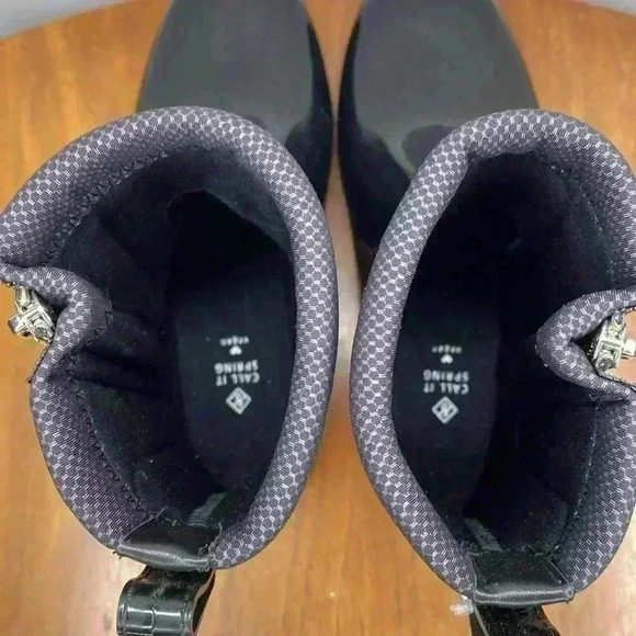 Call It Spring Black Shiny Vegan Boots Rain Womens Size 7 NWOT NEW - Picture 7 of 10